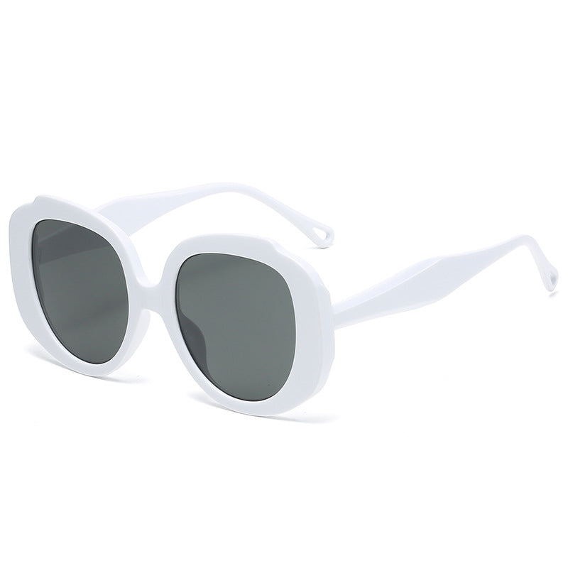 Venta al por mayor de PC para hombres y mujeres, las mismas gafas de sol redondas de color caramelo con marco grande